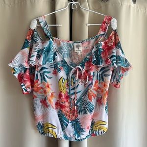 Off the shoulder tropics blouse